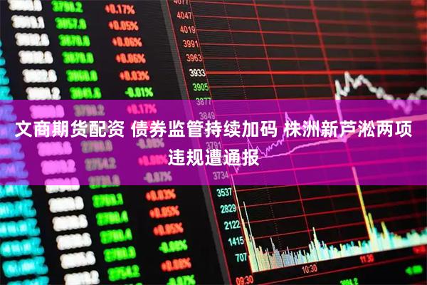 文商期货配资 债券监管持续加码 株洲新芦淞两项违规遭通报