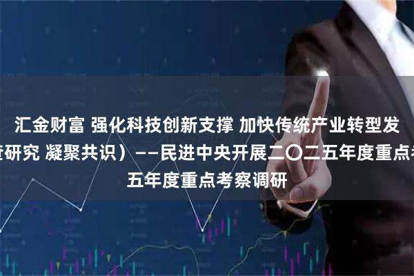 汇金财富 强化科技创新支撑 加快传统产业转型发展（调查研究 凝聚共识）——民进中央开展二〇二五年度重点考察调研